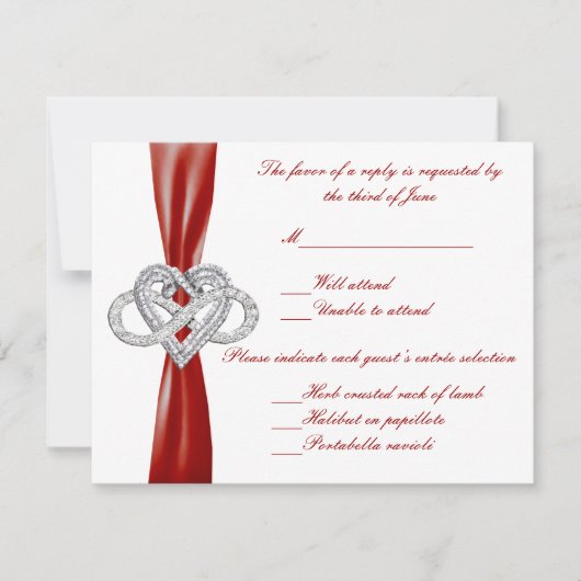 Carte rouge Infinity Heart Response Card (Devant)