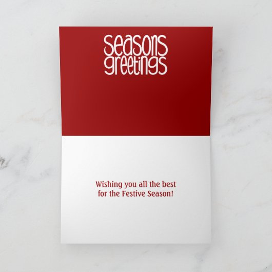 Carte rouge Joyeuses Fêtes (Intérieur)