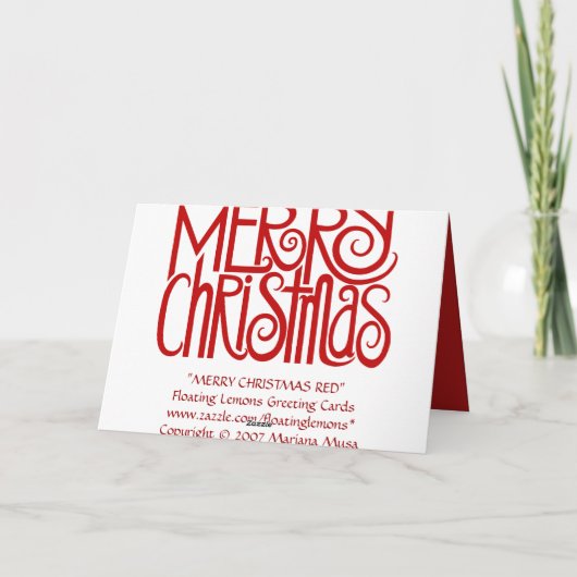 Carte rouge Joyeux Noël (Dos)