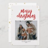 Carte rouge Joyeux Noël (Devant / Derrière)