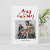 Carte rouge Joyeux Noël (Debout devant)