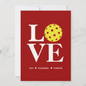 Carte Rouge "LOVE You, Pickleball, Forever" (Devant)