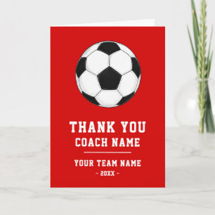 Carte rouge Merci Coach Nom de l'équipe Photo