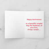 Carte rouge mignonne d'anniversaire de coeurs de (Intérieur)