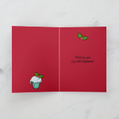 Carte rouge Noël Holly Cupcake (Intérieur)