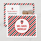 Carte Rouge & Noir Nous Avons Déménagé Striped Moving Ph (Devant / Derrière)