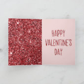 Carte Rouge Paillettes Étincelle Amour Saint-Valentin (Intérieur)