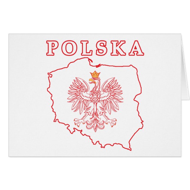 Carte Rouge Polska avec aigle (Devant horizontal)