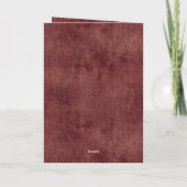 Carte Rouge profond Façon Lin (aspect lin) Fox Noël (Dos)