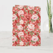 Carte Rouge romantique cœur rose floral Saint-Valentin (Dos)