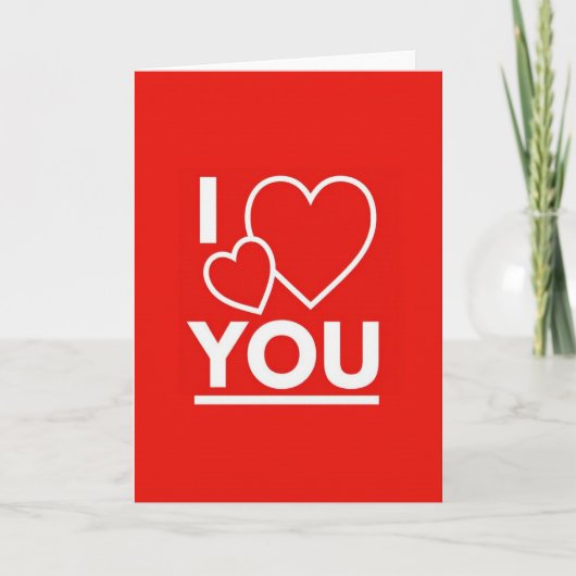 Carte Rouge Romantique Je T'Aime (Devant)