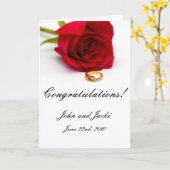 Carte Rouge Rose & Or Diamant Bague (Fleur jaune)