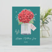 Carte Rouge rouge rustique Joyeux Fête des Mères (Debout devant)