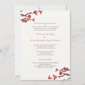 Carte Rouge Sakura Fleurs de cerisier Mariage chinois (Dos)