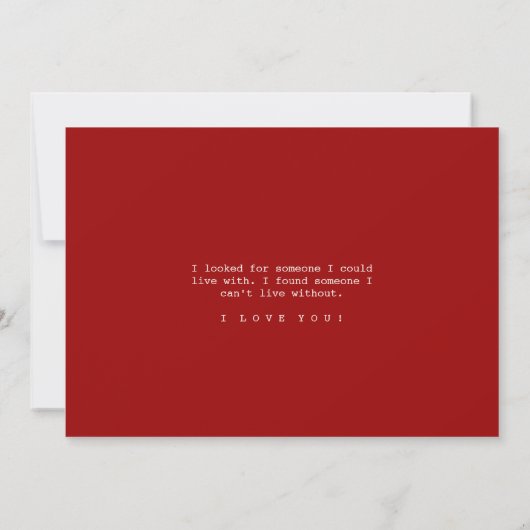 Carte Rouge Script "Love You Always Forever" (Dos)