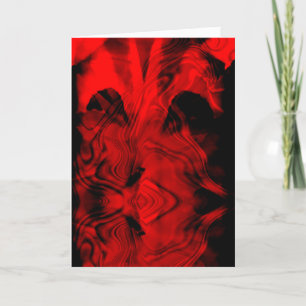 Carte Rouge sur noir Imaginaire Abstrait design floral