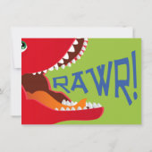 Carte Rouge T-Rex Dinosaur 5e anniversaire (Dos)
