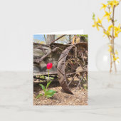 Carte rouge Tulip et Old Wagon (Fleur jaune)