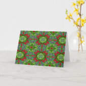Carte Rouge, Vert et Géométrique Bleu (Fleur jaune)