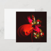 Carte Rouge Vert Floral Moderne Art Abstrait Motif #02 (Devant / Derrière)