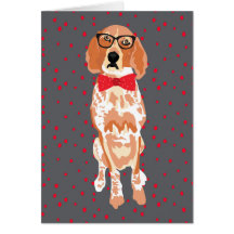Carte rouge vierge de Coonhound de coutil