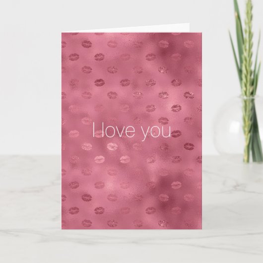 Carte Rouges lèvres glamour étincelantes baisers amour (Devant)