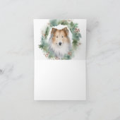 Carte Rough Collie Christmas Wreath Festive Pup (Intérieur)
