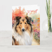 Carte Rough Collie Dog Colorful Garden Path Get Well (Devant)