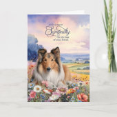 Carte Rough Collie Dog with Wildflowers Pet Sympathy (Devant)