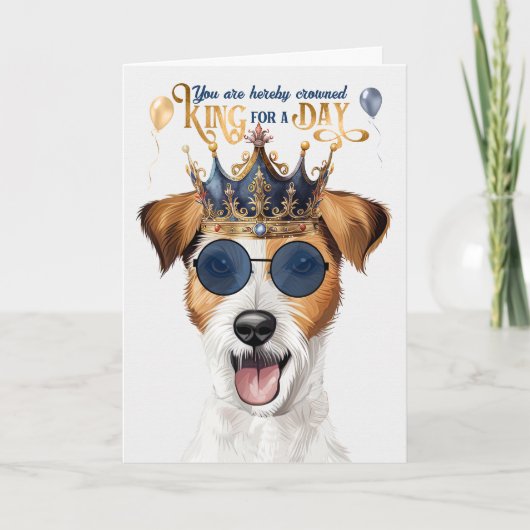 Carte Rough Jack Russell Chien King pour jour drôle Anni (Devant)