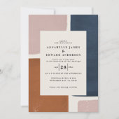 Carte rouille Abstraite, marine + rose moderne contempor (Devant)