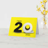 Carte Rouleau de papier toilette 20e anniversaire (Fleur jaune)
