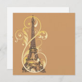 Carte Rouleaux d'or et tour Eiffel (Devant / Derrière)