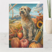 Carte Rouler Terrier Chien Automne Moisson Thankgiving (Devant)