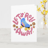 Carte Roulons les patins à rouleaux (Fleur jaune)