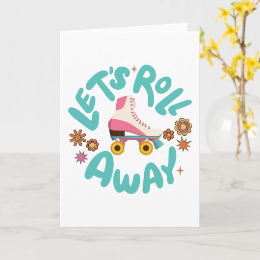 Carte Roulons les patins à rouleaux (Fleur jaune)