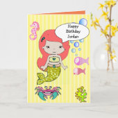 Carte rousse jaune de joyeux anniversaire de (Fleur jaune)