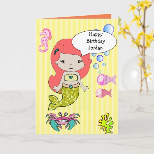 Carte rousse jaune de joyeux anniversaire de (Fleur jaune)