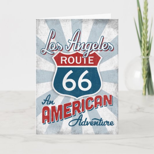 Carte Route 66 Amérique Vintage Californie (Devant)