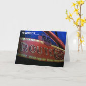 Carte ROUTE 66 ANNIVERSAIRE pour un **TRUE CLASSIC** (Fleur jaune)