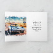 Carte Route 66 Classic Car Joyeux Anniversaire Frère (Intérieur)