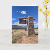 Carte route 66 sign greeting card (blank inside)  (Fleur jaune)