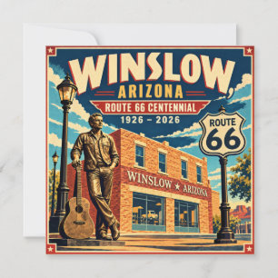 Carte Route 66 Winslow Arizona Centenaire Voyage Vintage