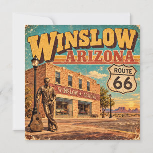 Carte Route 66 Winslow Arizona Rue principale vintage