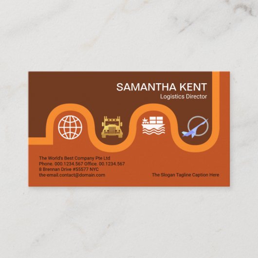 Carte routière Brown Logistique Types d'icône Chaî (Devant)