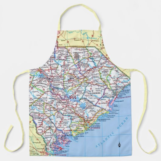 Carte routière de Caroline du Sud Tablier (Recto)