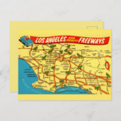 Carte routière de Los Angeles Calfornia (Devant / Derrière)