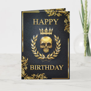 Carte Royal Black & Gold King of the Dead Birthday