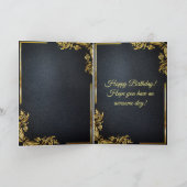 Carte Royal Black & Gold King of the Dead Birthday (Intérieur)