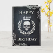 Carte Royal Black & Silver King of the Dead Birthday (Fleur jaune)